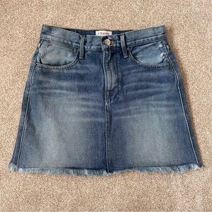 Frame Denim Le High Mini Skirt Re-Release Rigid Frayed Hem Revolve Size 26